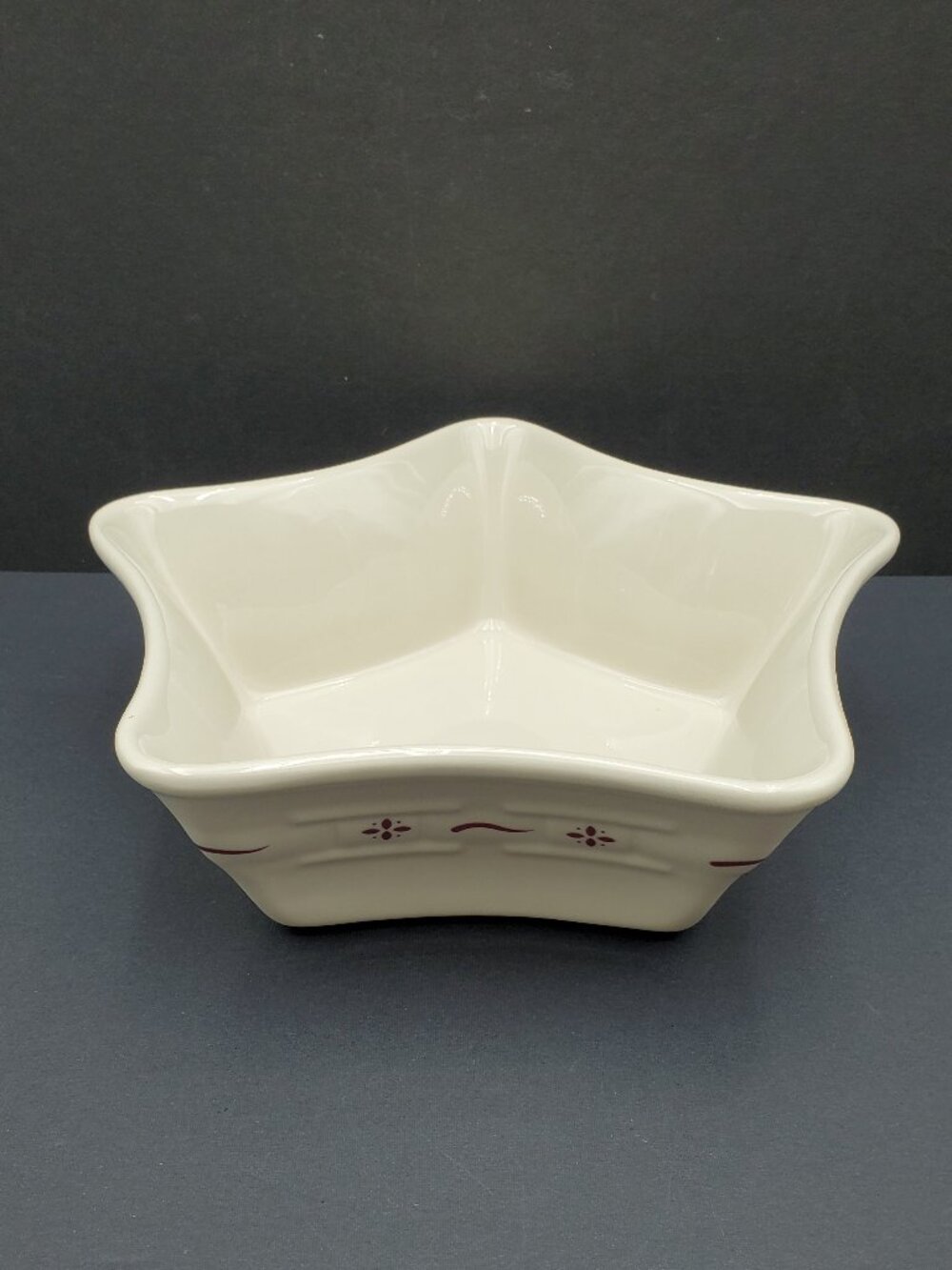 Longaberger Woven Traditions Red Large Star Shaped Dish Paprika Star Bowl